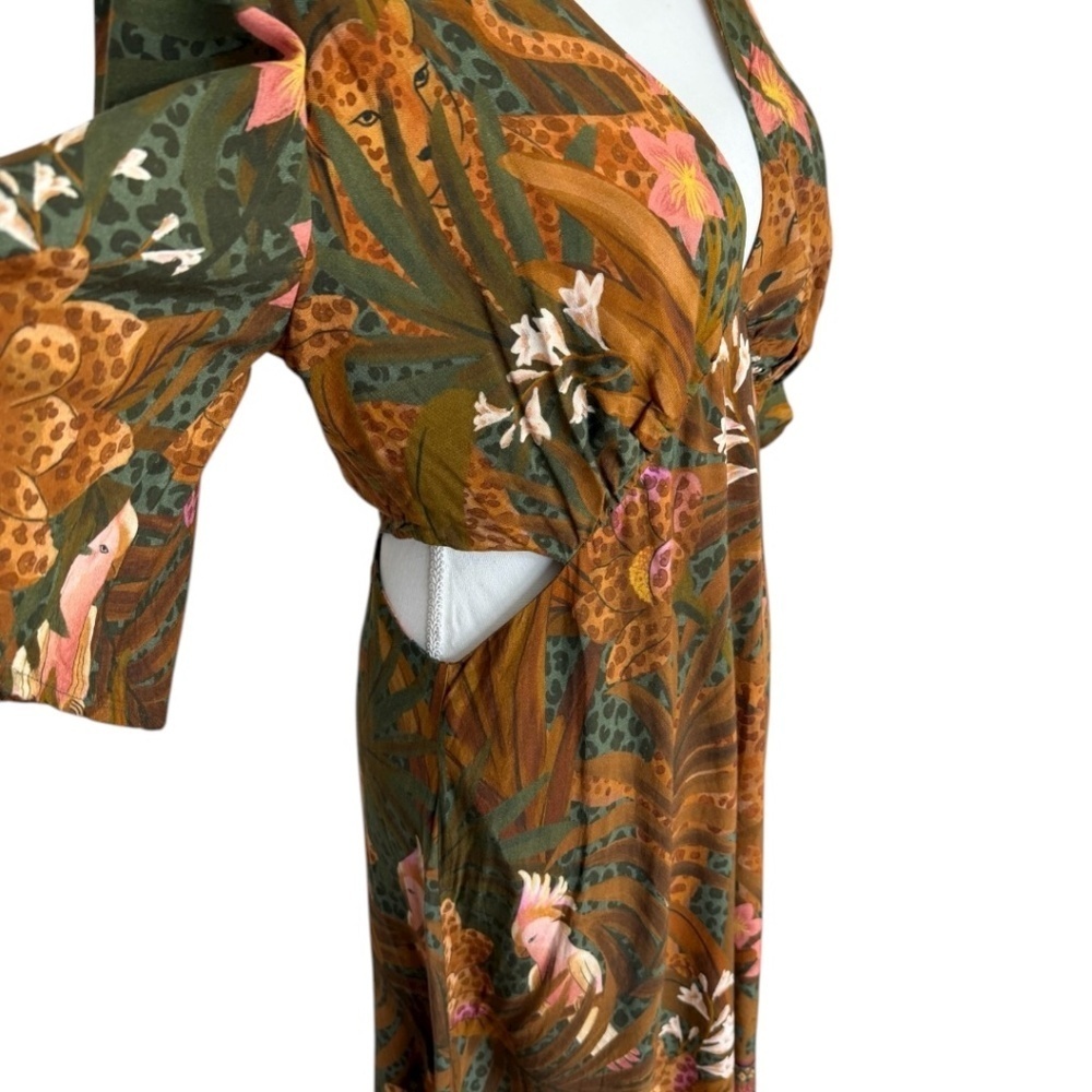 Farm Rio Tropical Jungle Mid Cutout Dress - Picture 6 of 14